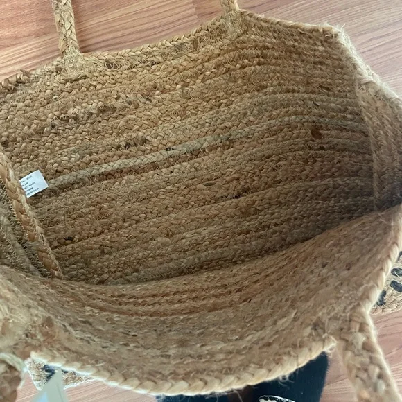 Boho Leopard Print Large Jute Tote Bag. NWT - Picture 4 of 6